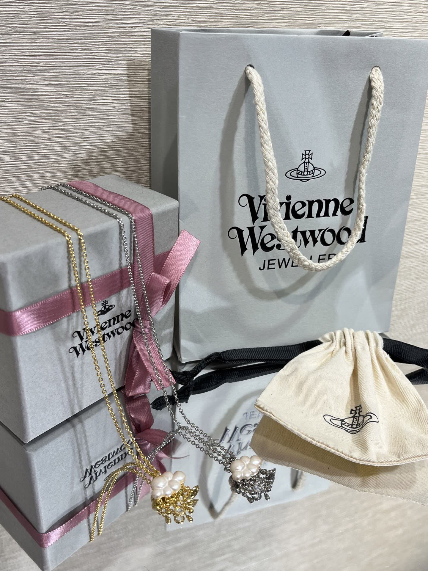 Vivienne Westwood Silver Cloud Pearl Necklace